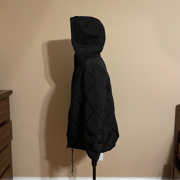 NWT ASOS Polyester Padded Black Puffer Jacket Women's 8(US) with Hood & Pockets - Picture 4 of 6